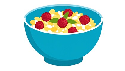 Raspberries and Rice Pudding Bowl.