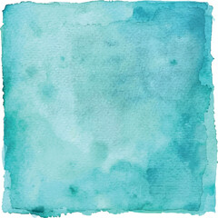 Turquoise Watercolor Background – Hand Painted Soft Blue Green Square Texture