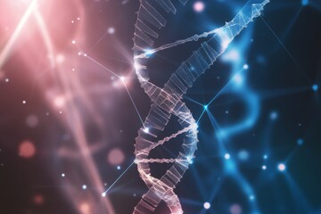 Blue DNA structure on isolated background