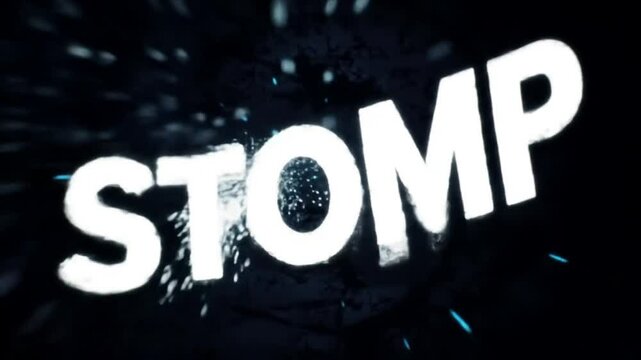 Dynamic Stomp Opener Animation with Energy Particles and Modern Typography Elements