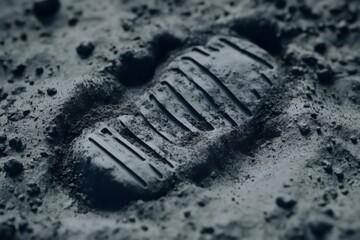 Footprint of an astronaut on the moon surface