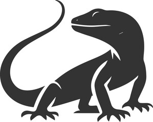 Vector illustration drawing silhouette of a reptile animal lizard isolated