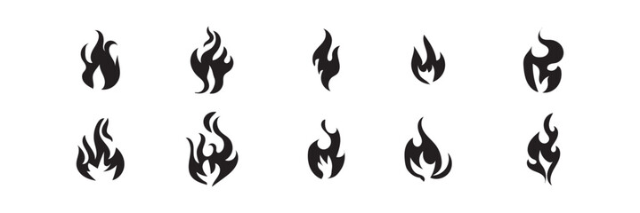 Obraz premium set of fire icons collection vector illustration