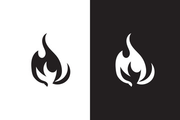 Fire flame icon vector template. Hot caution or spicy food. Vector logo symbol for oil, gas and energy concept flat design