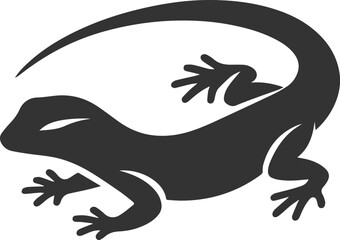 Vector illustration drawing silhouette of a reptile animal lizard isolated