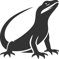 Vector illustration drawing silhouette of a reptile animal lizard isolated