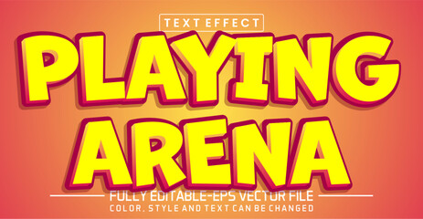 Playing arena font Text effect editable