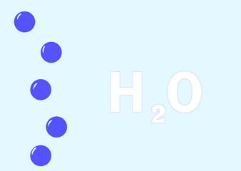 H2O water formula bubbles on a light background,