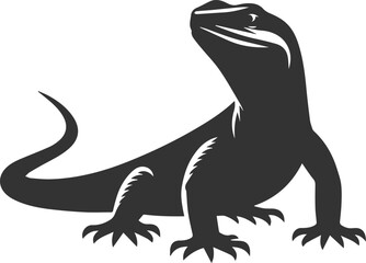 Vector illustration drawing silhouette of a reptile animal lizard isolated