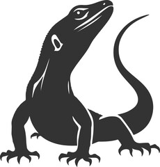 Vector illustration drawing silhouette of a reptile animal lizard isolated