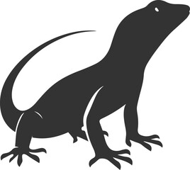 Vector illustration drawing silhouette of a reptile animal lizard isolated