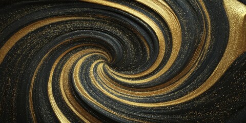 Elegant Black and Gold Abstract Swirling Texture Background