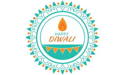Happy diwali festive design element isolated on white background