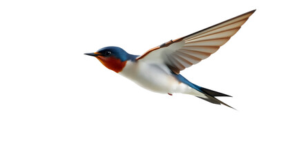 Fototapeta premium Swallow bird in flight natural habitat wildlife photography clear sky aerial view beauty of nature
