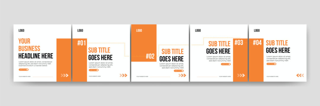 Set of LinkedIn carousel post, social media Instagram carousel post, modern and editable business carousel template design