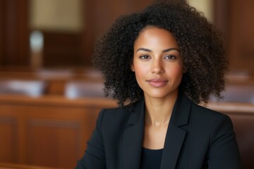 Female Legal Counsel Advocating for Client in Court