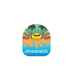 Summer time emblem or logo or label or t-shirt vector image
