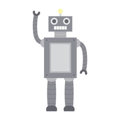 robot flat design. robot waving hand. robot icon on white background