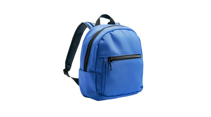 Fototapeta premium Blue backpack tailored for students, created with AI, PNG