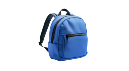 Blue backpack tailored for students, created with AI, PNG