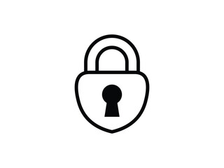 Flat Padlock Icon, Security Vector Design