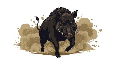 Vector Art Line Angry Wild