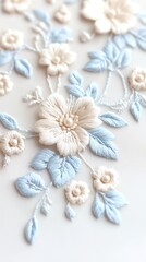 Bouquets wrapped in lace and delicate embroidery, adding a touch of vintage charm