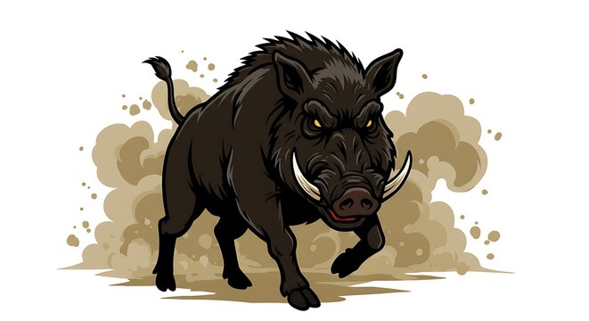 vector art line of angry wild boar face brave and muscle suitable for mockup and logo product of team isolated white background