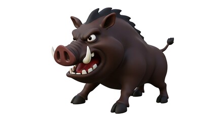 Fototapeta premium vector art line of angry wild boar face brave and muscle suitable for mockup and logo product of team isolated white background