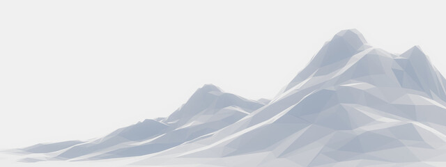 Fototapeta premium White ice mountain. Low polygon terrain