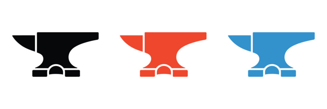 Colorful anvil vector icons