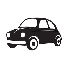 Classic Mini Car Silhouette – Iconic Vector Illustration classic mini car, car silhouette, iconic design, vector illustration, vintage vehicle, retro car, automobile icon, black and white