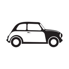 Classic Mini Car Silhouette – Iconic Vector Illustration classic mini car, car silhouette, iconic design, vector illustration, vintage vehicle, retro car, automobile icon, black and white