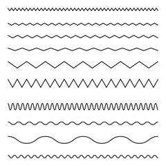 Seamless line and wavy zigzag lines
