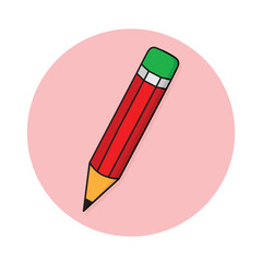 Pencil clip art, cute graphic vector illustration