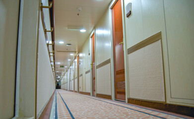 Opulent Art Deco interior architecture inside lobby, atrium or foyer on modern ocean liner style...