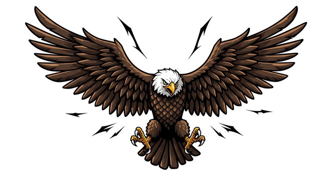 vector art line of angry wild eagle face brave and muscle suitable for mockup and logo product of team isolated white background