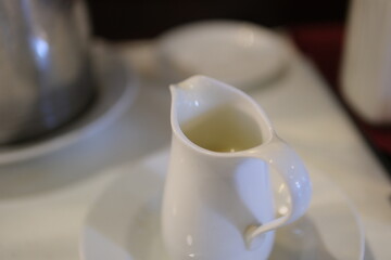 Vietnamese iced coffee with condensed milk in white background. High quality photo