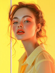 Sunlit Dreams Illuminate Her Serene Essence Amidst Golden Glow