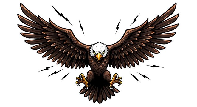 vector art line of angry wild eagle face brave and muscle suitable for mockup and logo product of team isolated white background