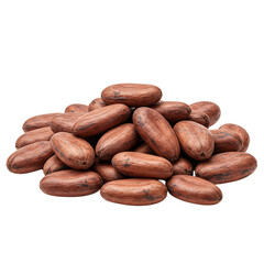 Obraz premium Pile of bitter kola nuts isolated on transparent background. Biodiversity, types of plants, cultural symbol for many ethnic groups. Folk medicine ingredient