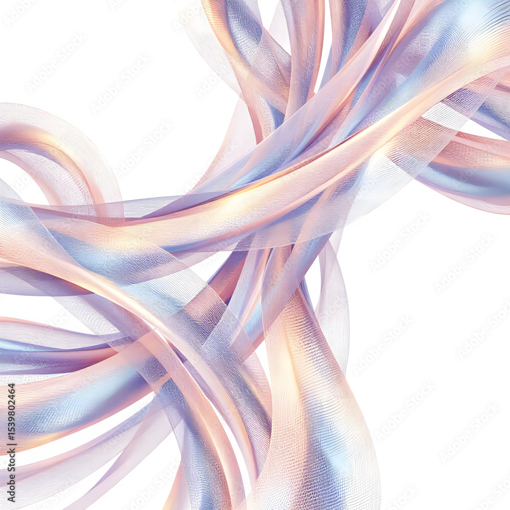 Fototapete ai generated image of abstract flowing waves isolated on transparent background