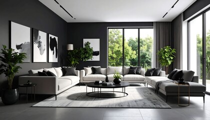 Modern living room interior design.