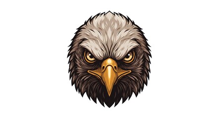 Fototapeta premium vector art line of angry wild eagle face brave and muscle suitable for mockup and logo product of team isolated white background