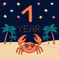 vector celebration postcard for kids 