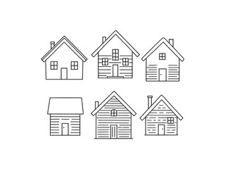 Fototapeta premium Elegant outline of a charming miniature cottage
