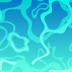 Emerald Water Surface Abstract Vector Illustration Pattern Set - Seamless Tropical Background for Summer and Vacation