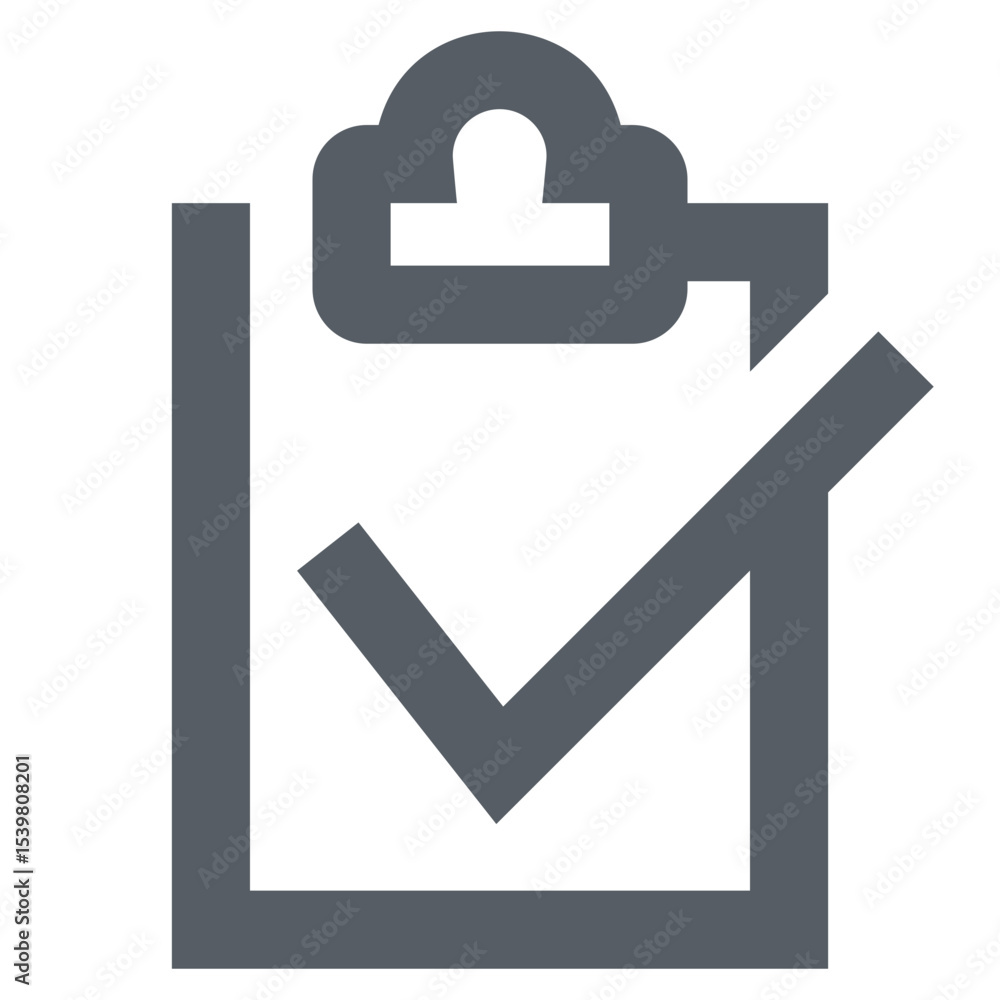 Poster clipboard with a check mark indicating completion of a task or confirmation of an item on a list