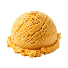 Pumpkin Ice Cream Scoop: Delicious Fall Dessert Photography on transparent background