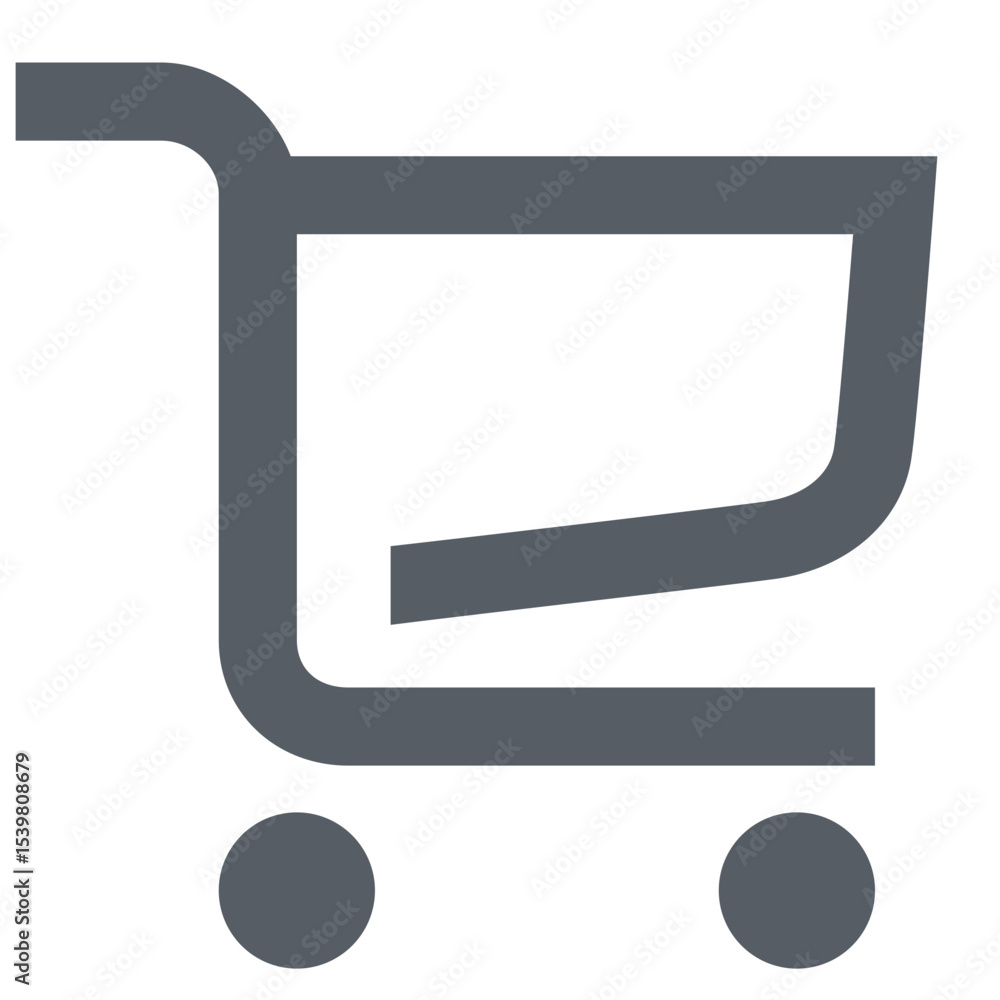 Aufkleber illustration of a gray shopping cart with two wheels and a handle on a white background design eleme